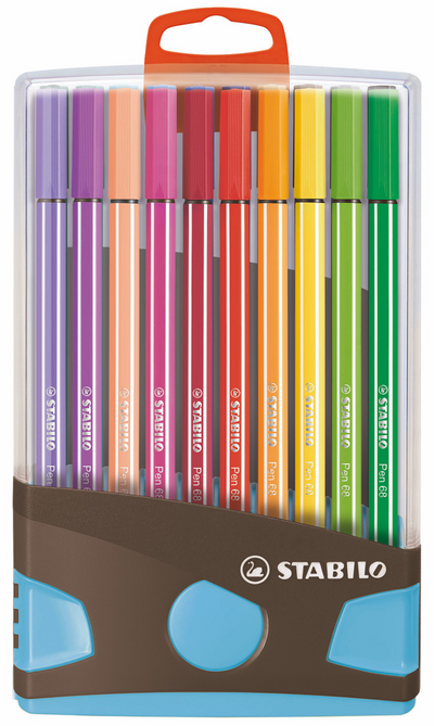 Stabilo Pen 68 Farbparade Anthrazit hellblau, 20st.