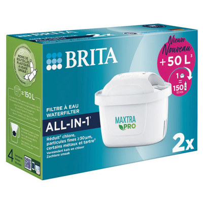 Brita Wasserfilterkartusche Maxtra Pro Pure Performance – 2 Stück – Original Wasserfilter für Wasserfilterkannen – filtert Verunreinigungen wie Herbizide, PFAs, Chlor, Kalk und Metalle