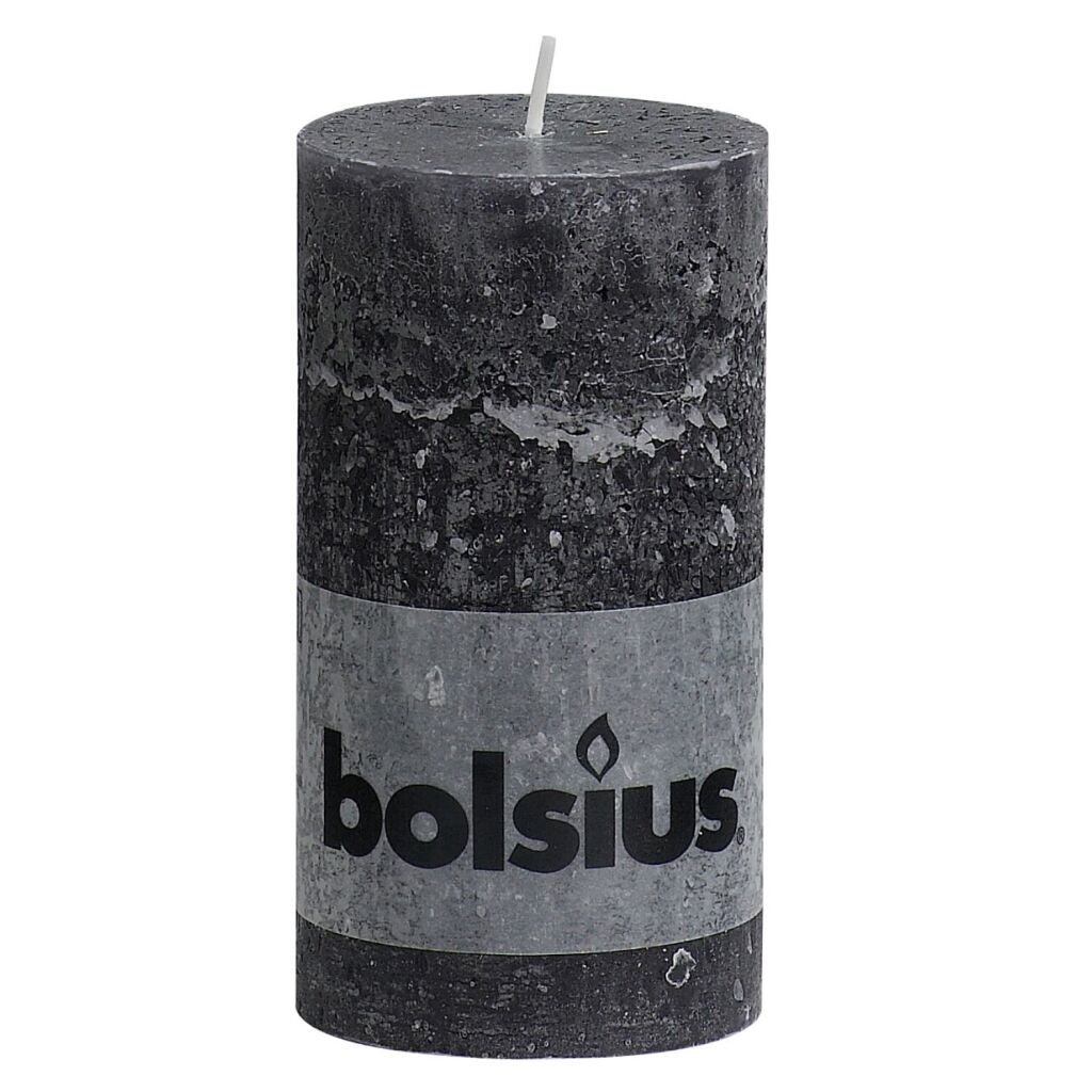 Bolsius Bolsius rustikale Stubkerze 13x6,8 cm Anthrazit
