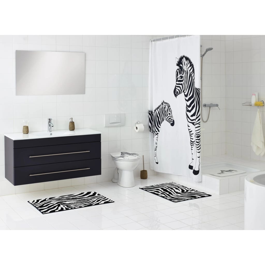 Ridder Ridder Duschmatte Zebra 54x54 cm weiß und schwarz