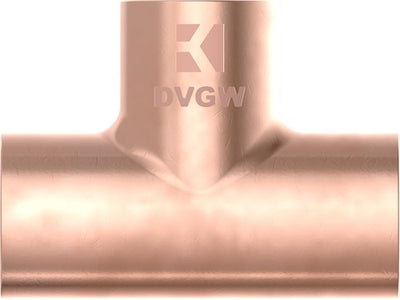 Kirchhoff Kupfer-T-Stück, blank, 18 mm, 3 Buchsen, (5130) – 989044017