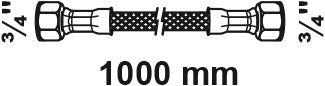 Kirchhoff flexibler Schlauch 1000 mm, 3 4 it x 3 4 it – 98628725