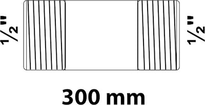 Kirchhoff Schmiedeeisen-Rohrnippel, verzinkt, 1 2 x 300 mm, (23) - 989822555
