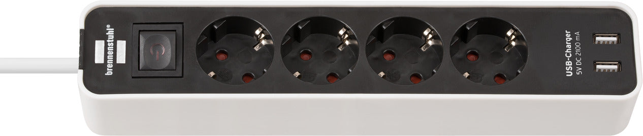 Brennenstuhl Ecolor Socket 4-fach + 2x USB