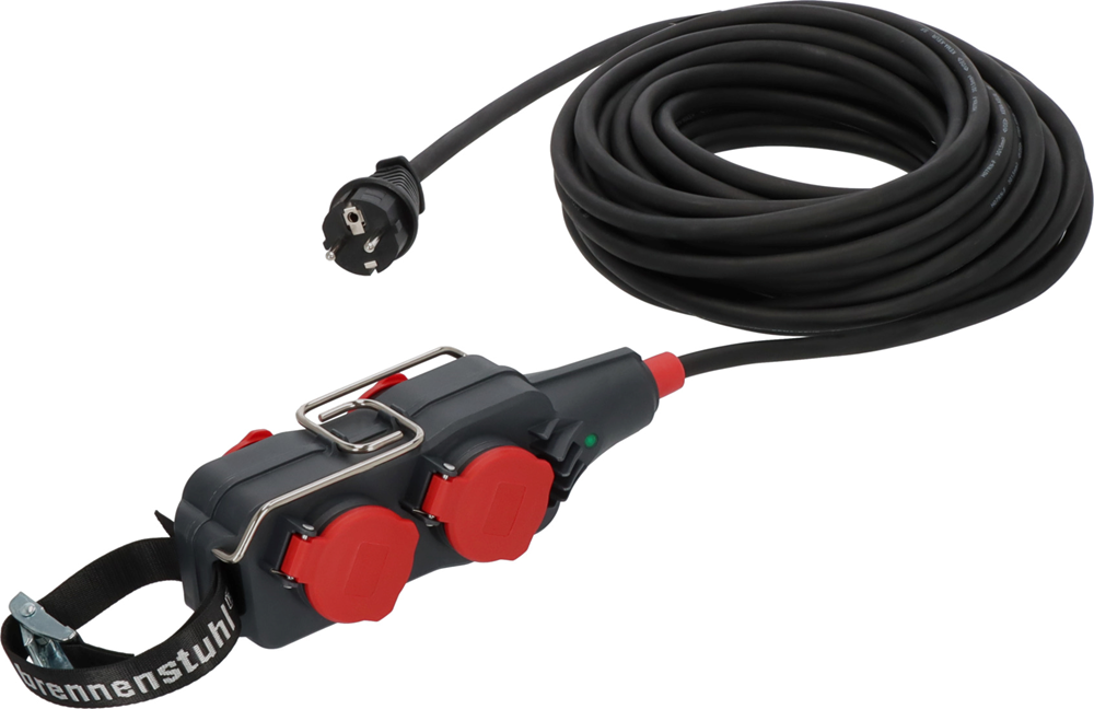 Ngk Brennerstuhl Professional Power Block mit Lieferetikett | Uhr 1100 | IP54 | 4-fach | 15m | schwarz | h07rn-f 3g1,5 - 9161150161