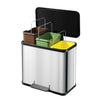 Hailo Hailo 0633-200 Öko Plus L Pedal Bin 3x9l Edelstahl Schwarz