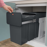 Hailo Hailo 0310-300 Ecoline Design L eingebauter Abfall Biner 3x10L Schwarz - afbeelding 5