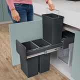 Hailo Hailo 0310-300 Ecoline Design L eingebauter Abfall Biner 3x10L Schwarz - afbeelding 4
