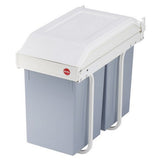 Hailo Hailo 3659-001 Multi-Box-Duo L eingebauter Abfallbehälter 2x14L Weiß Silber - afbeelding 1