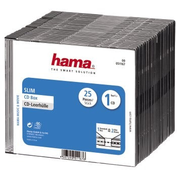 Hama CD Slim Box Schwarz 25er Pack