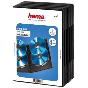 Hama DVD Quad Box 4DVD Black 5pak