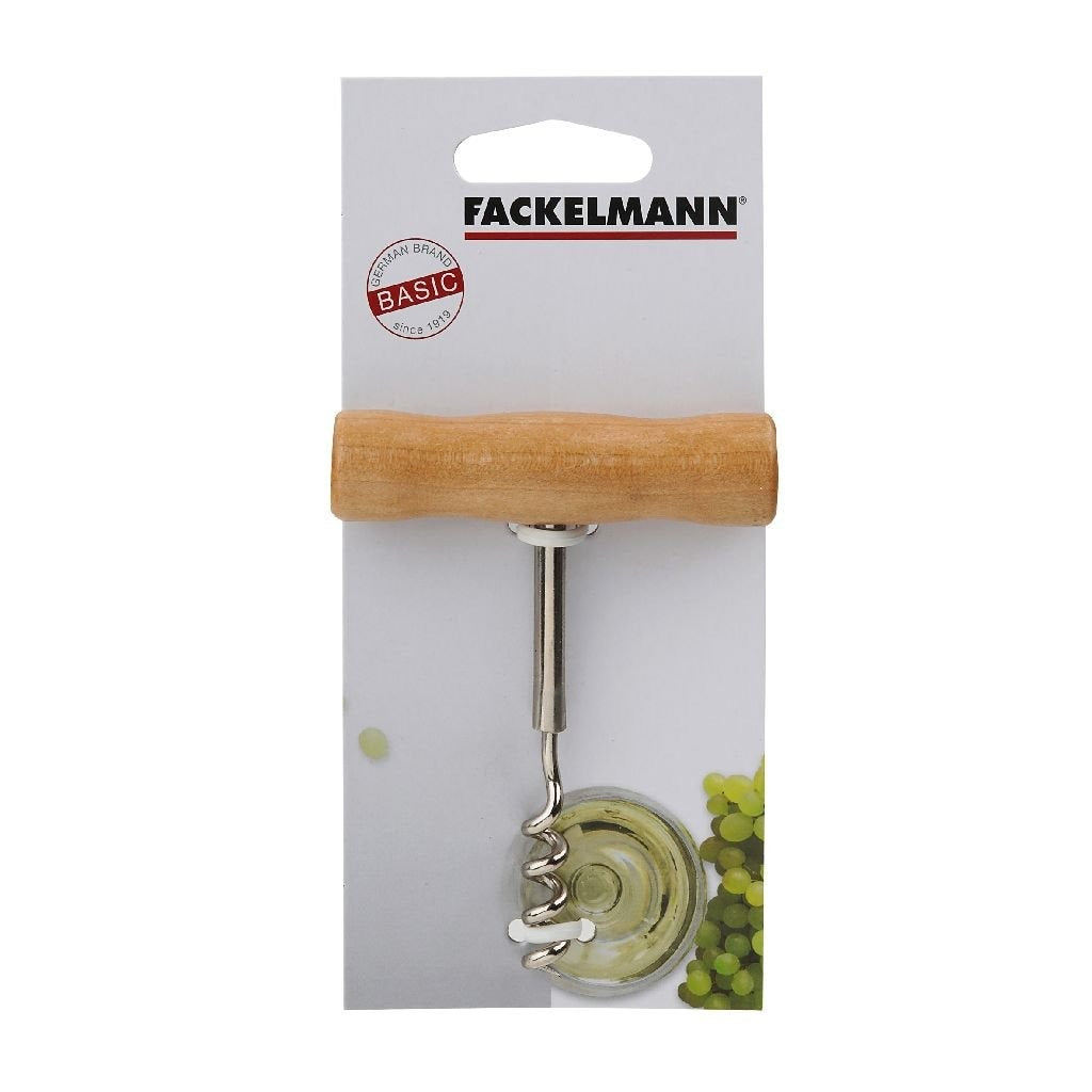 Fackelmann Fackelmann Basic Korkenzieher 10,5 cm Holz Chrom