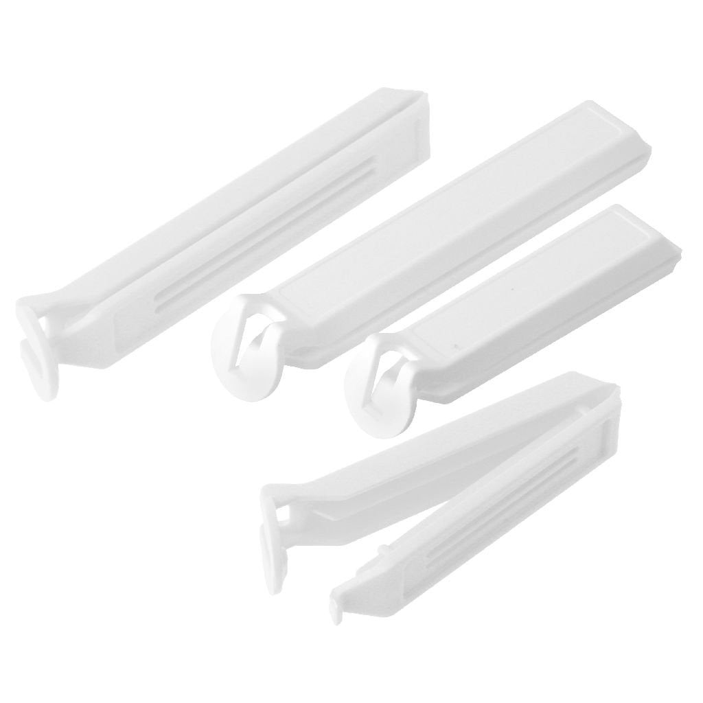 Fackelmann Fackelmann Basic Vershoud Clamp 11 und 8 cm Weiß 4 Stück