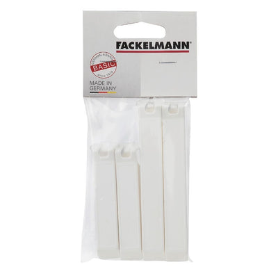 Fackelmann Fackelmann Basic Vershoud Clamp 11 und 8 cm Weiß 4 Stück