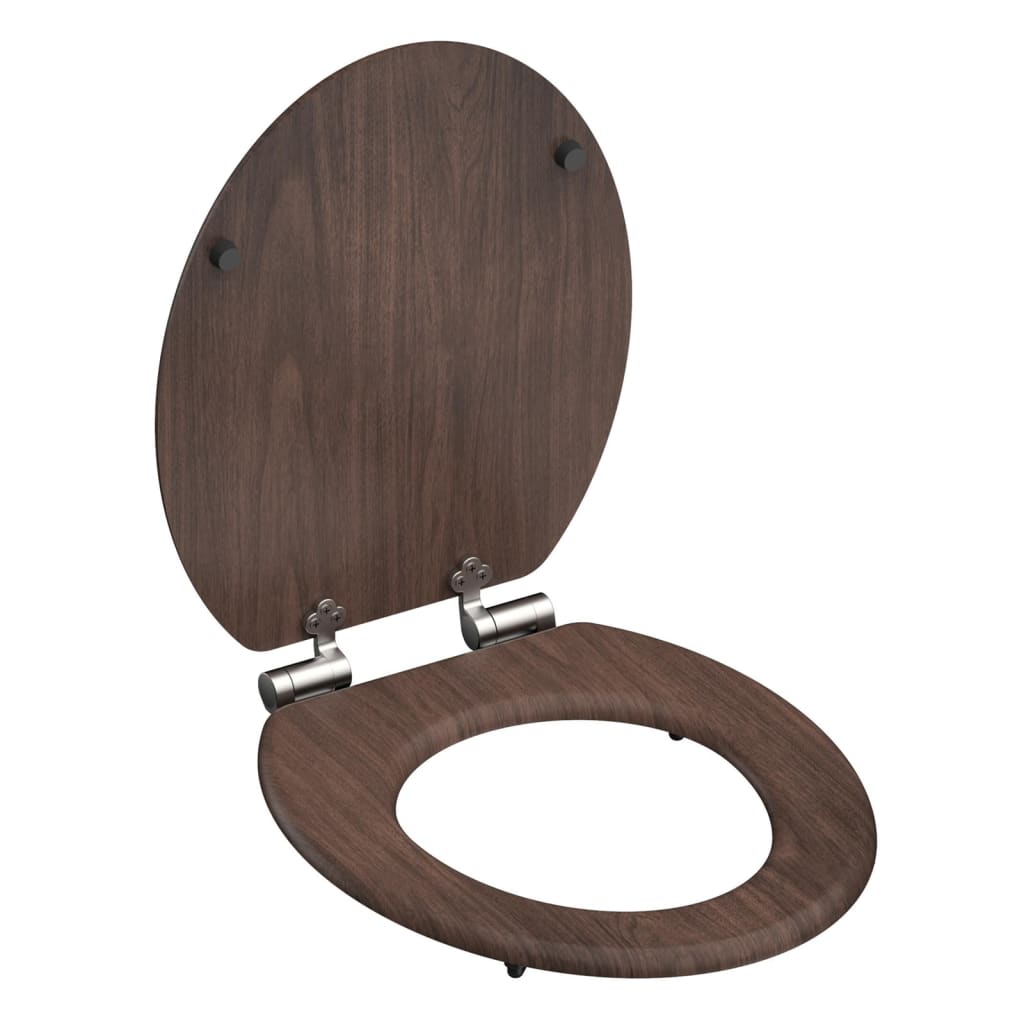 Schütte Schütte Toilettensitz Soft-close-close-dunkler Holz MDF