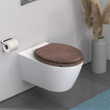 Schütte Schütte Toilettensitz Soft-close-close-dunkler Holz MDF - afbeelding 3