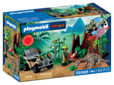 Playmobil | Dinosaurier | Dinosaurier-Versteck | Dino-Entdecker mit Quad, Baby-T-Rex und Baby-Brachiosaurus | Kinderspielzeug für Kinder ab 4 Jahren | 72069 - afbeelding 1