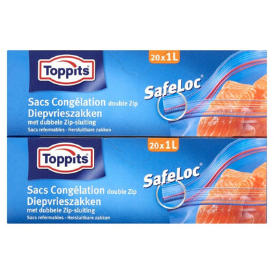 Belastungen Toppits Safeloc Zip-Diepvoedzaks 1L 20 Teile