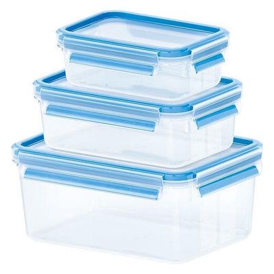 EMSA EMSA 508566 Clip Close Versholding Boxen 0,55L 1L 2,3 l 3 Teile Blau