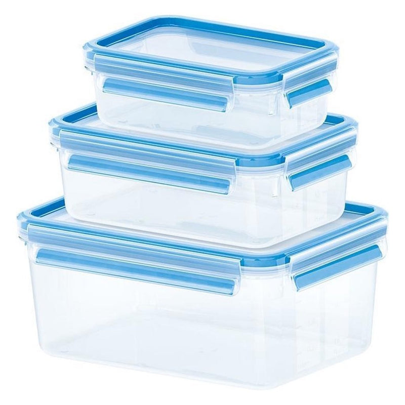 EMSA EMSA 508566 Clip Close Versholding Boxen 0,55L 1L 2,3 l 3 Teile Blau
