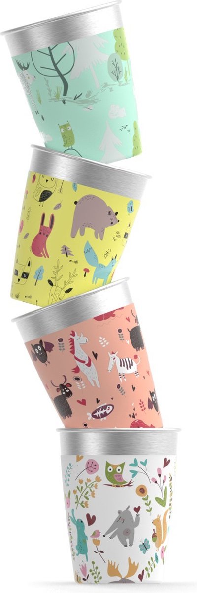 Sigg | Kinderbecherset Wildlife 0,35l mehrfarbig | Trinkflasche für Kinder