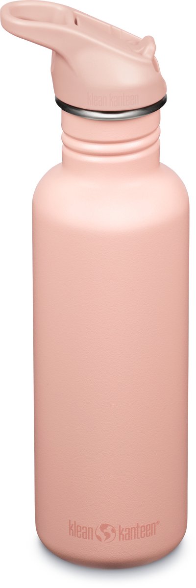 KLEAN Kanteen -Trinkflasche - Klassiker - Sportdop mit Flip - Pfirsich Parfait - 800 ml