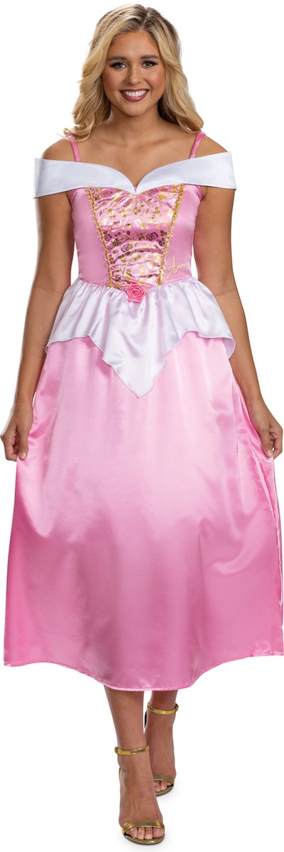 Verkleidung Disney Prinzessin – Dornröschen, Aurora-Kleid Basic Plus, Größe S (4-6), Erwachsene