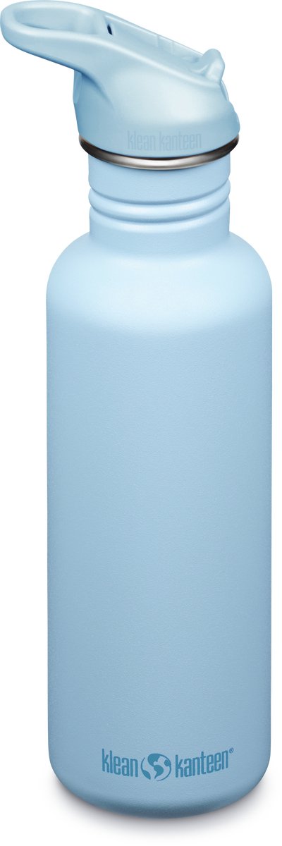 KLEAN Kanteen -Trinkflasche - Klassiker - Sportdop mit Flip - Clear Sky - 800 ml