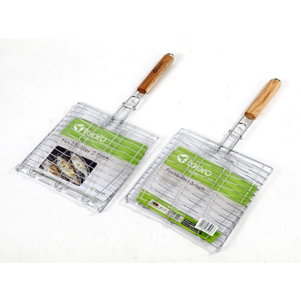 Treprro Tro 8525 Fischklemme für 3 Fische mit einem Holzgriff 58 cm