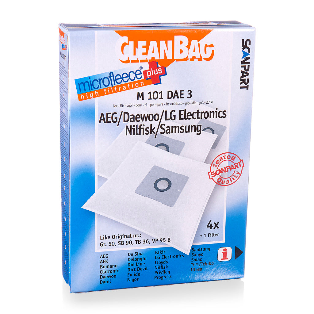 ScanPart ScanPart M101DAE3 Microphleese Dust Bag Daewoo SB90 4 Teile