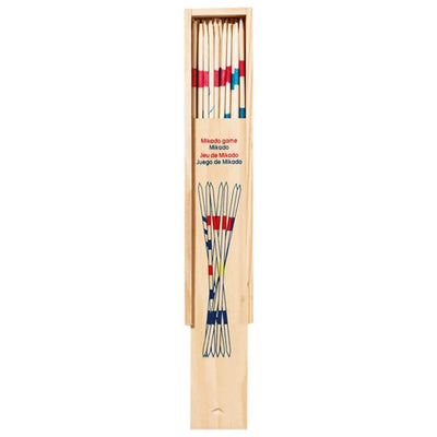 Holz Mikado -Spiel in hölzernen Aufbewahrungsbox