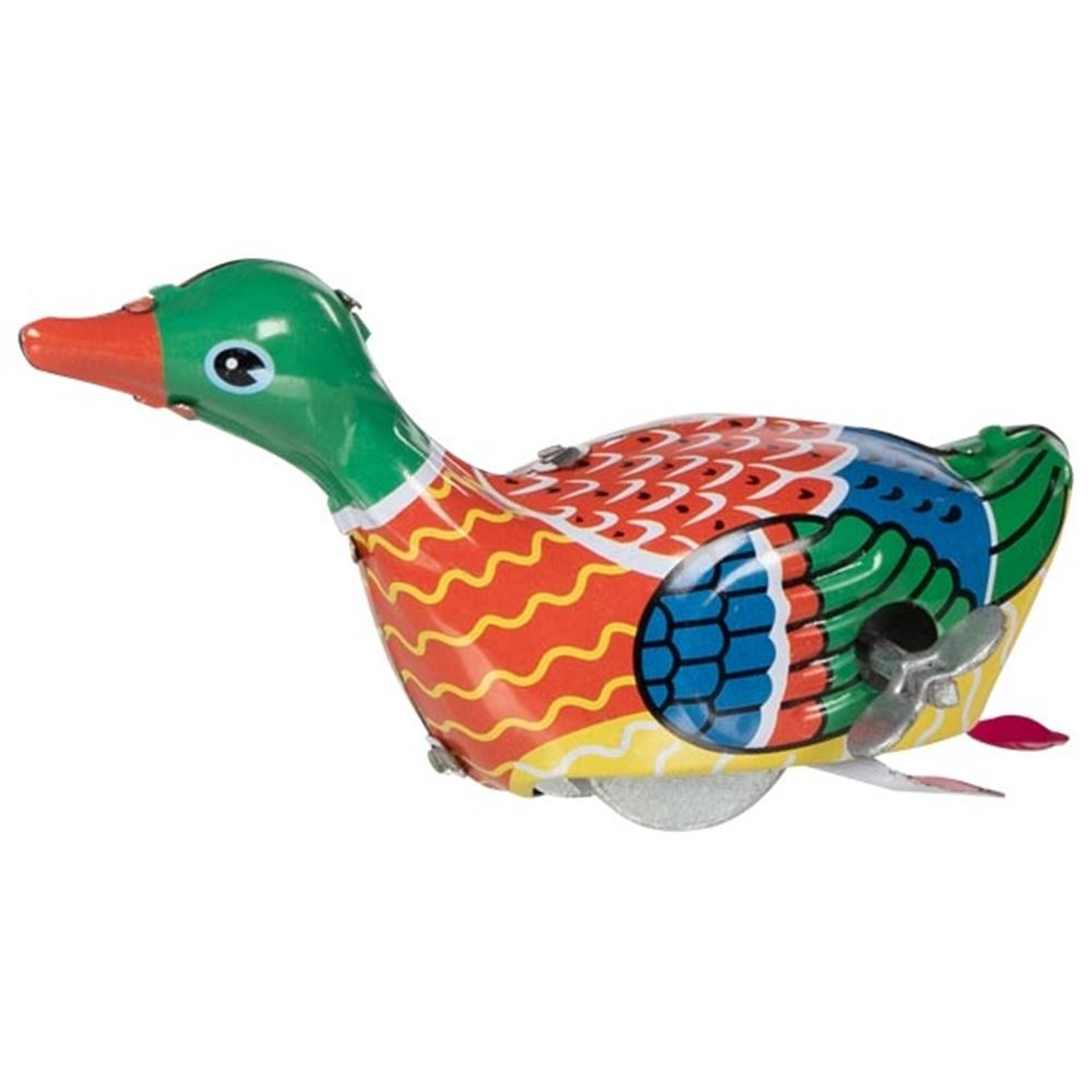 Aufziehbare Ente aus Blech. 10x4,5x5,5cm.