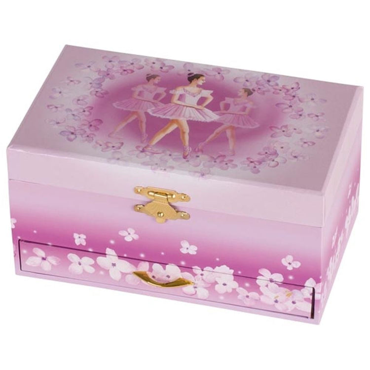 Spieluhr Ballerina mit Schublade. 19,3x11x9