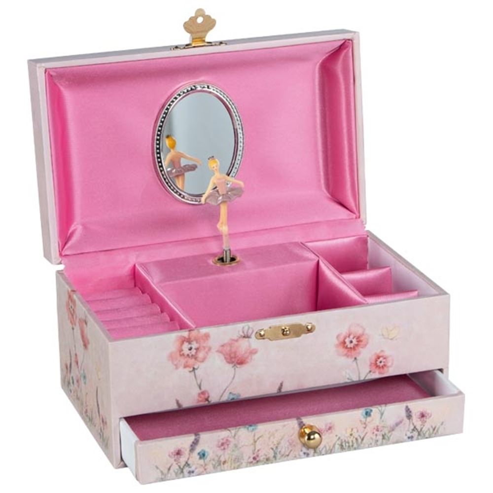 Goki Music Box Ballerina Blumen rosa