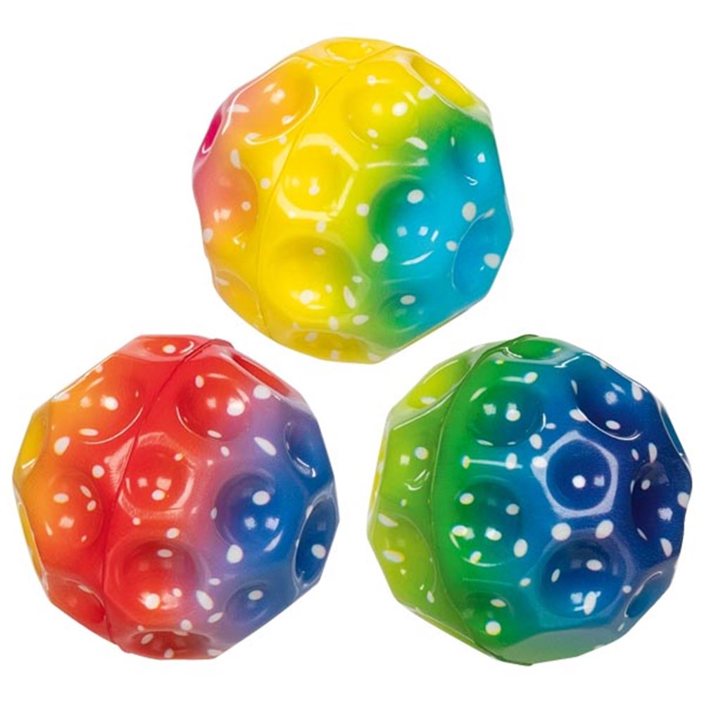 Superhoher Hüpfball Regenbogen. 6,5 cm.