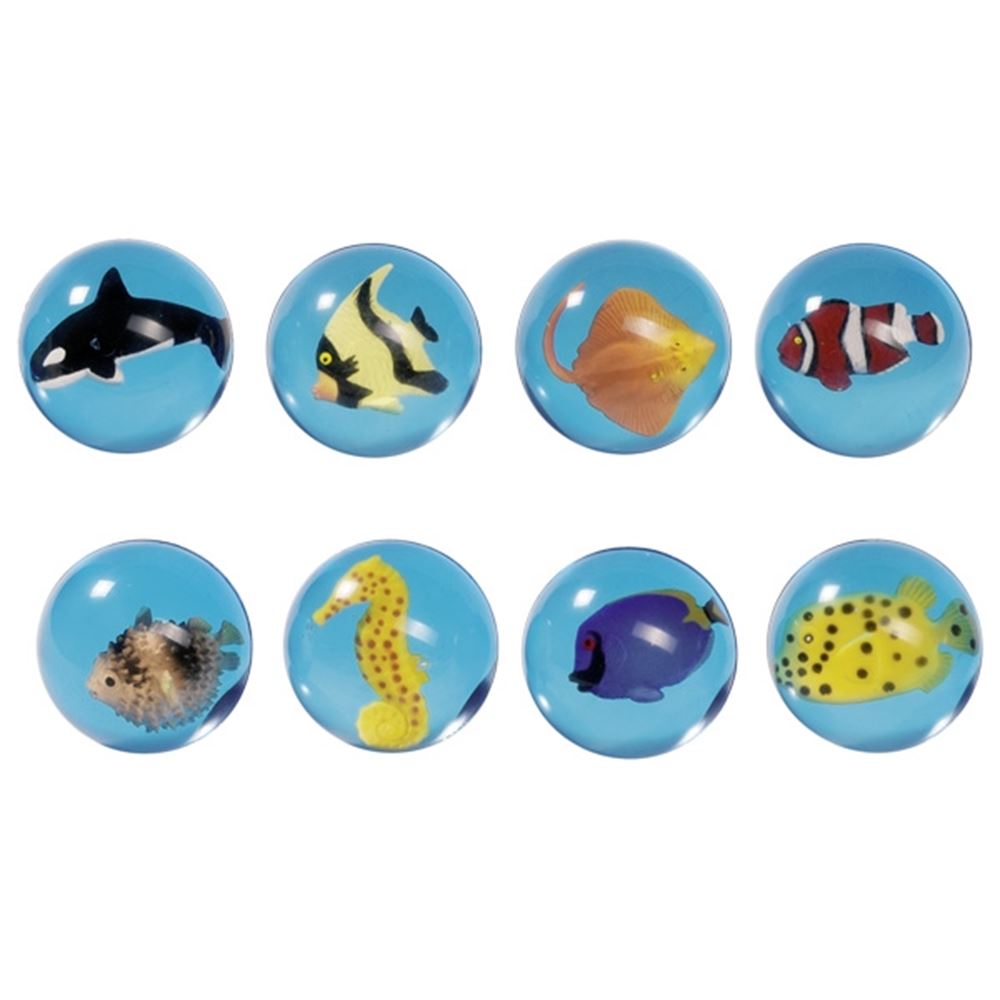Springender Ball - 3D-Fisch. 4,5 cm. 8 Uhr