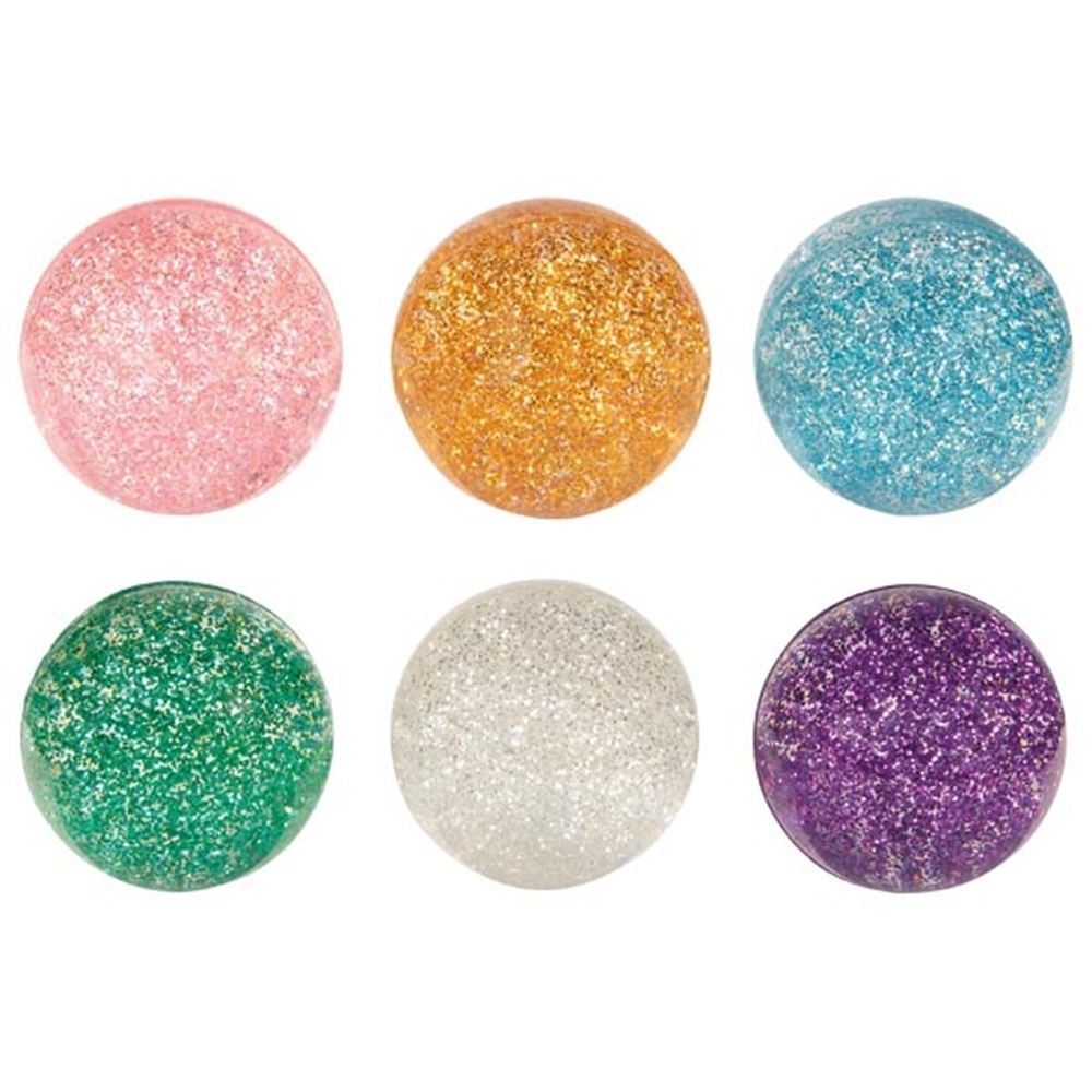 Hüpfender Ball mit Glitzer. 4,9 cm. 6 Farben