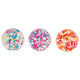 Springender Ball mit Punkten. 3 Farben. 3+