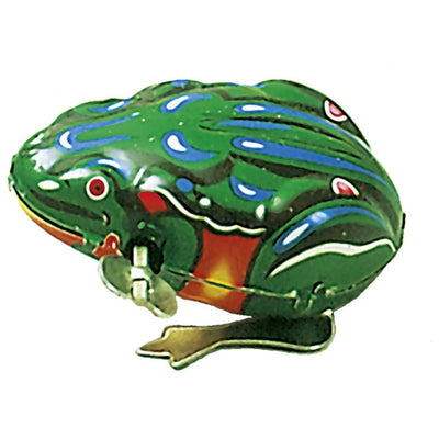Aufziehbarer springender Frosch aus Blech. 7 cm.