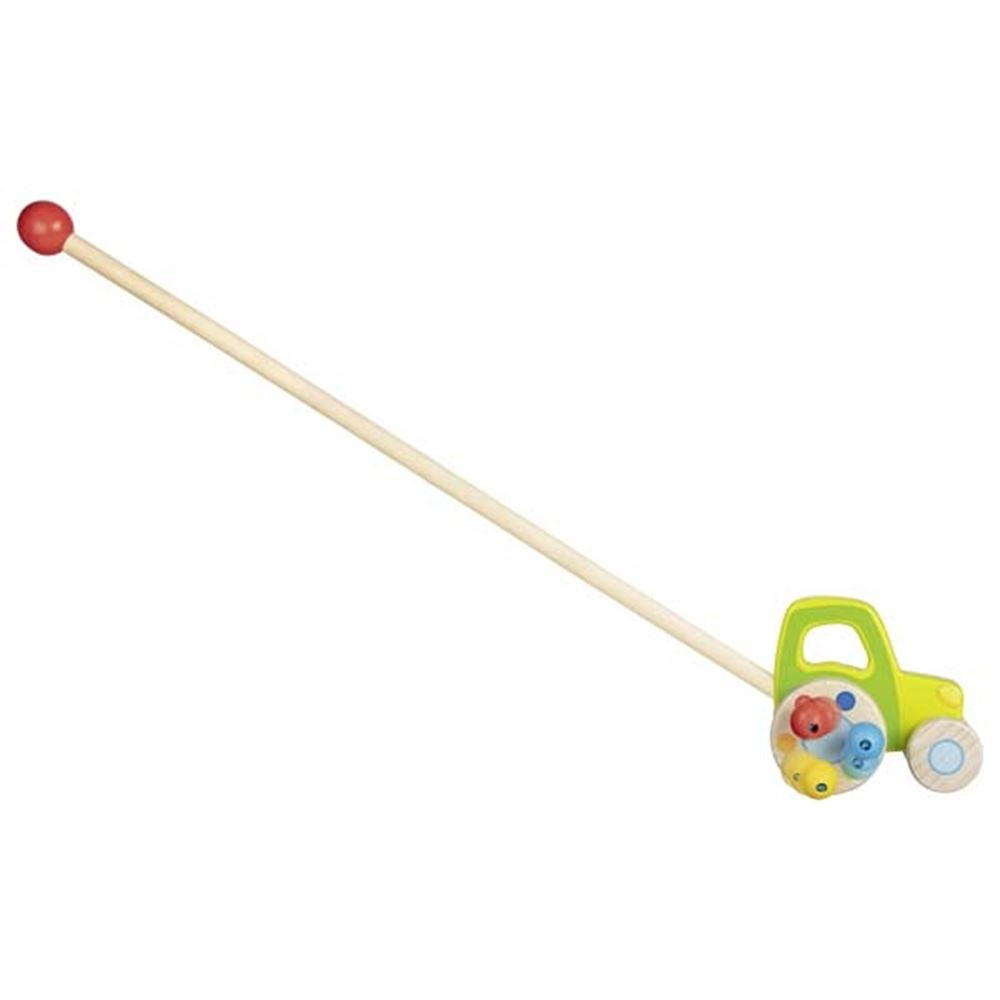 Traktor, Fahrzeug mit Perlen schieben. 10 cm.