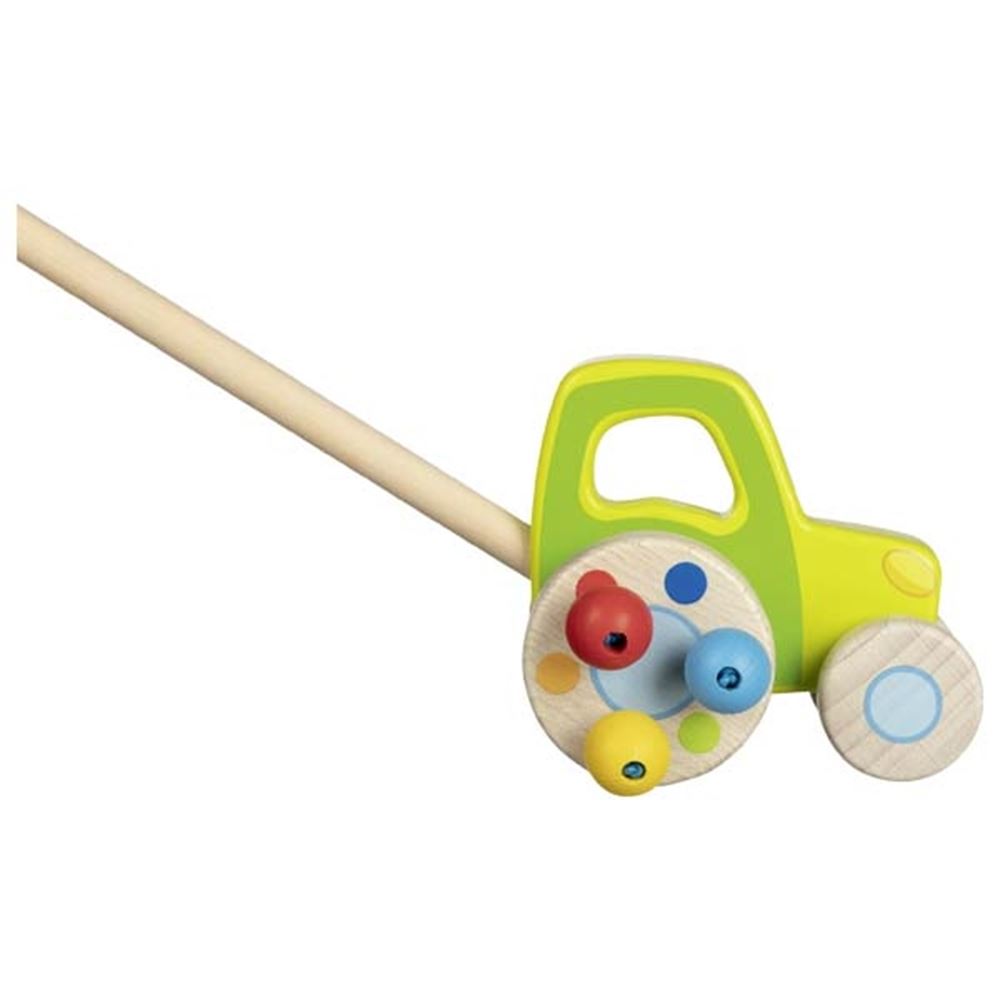 Traktor, Fahrzeug mit Perlen schieben. 10 cm.