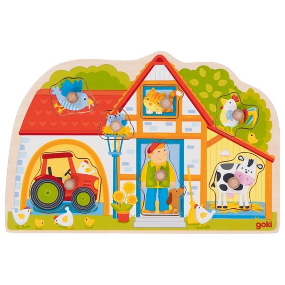 Goki hölzerner Nick -Puzzle Mein Farm, 7st.