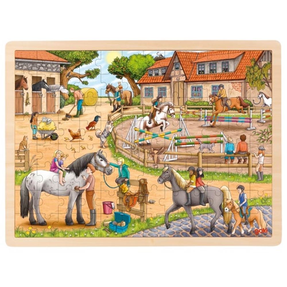 Goki Holzpuzzle Pferdesmange, 96st.