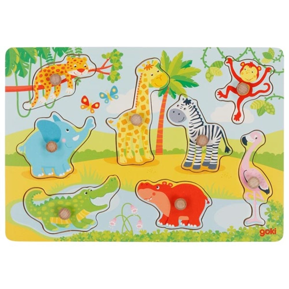 Knopfpuzzle afrikanische Tierbabys. 8 Feinkost