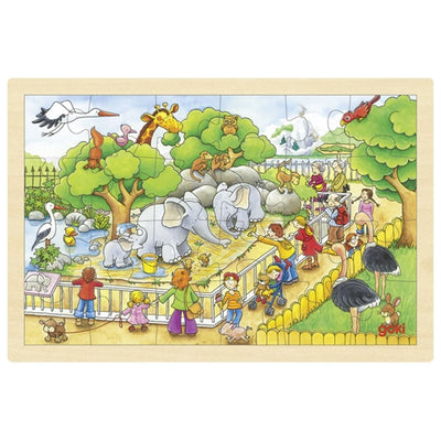 Goki Holzpuzzle Besuch im Zoo, 24st.