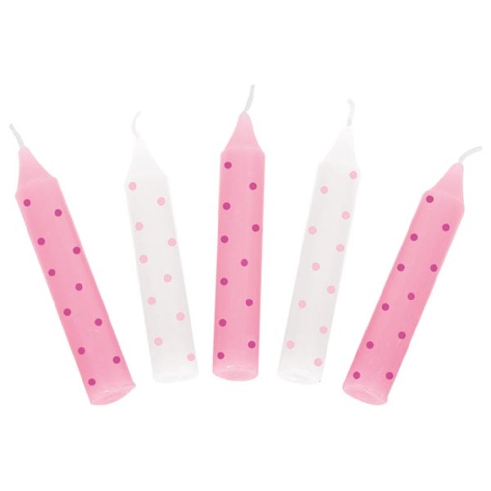 Set Geburtstagskerzen, rosa Punkte. 1,