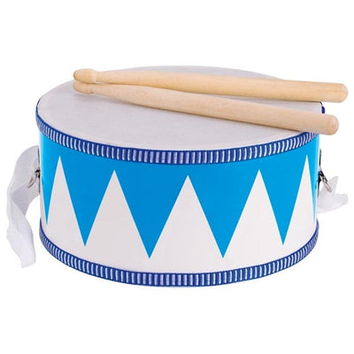 Goki Holztrommel mit Stöcken blau weiß