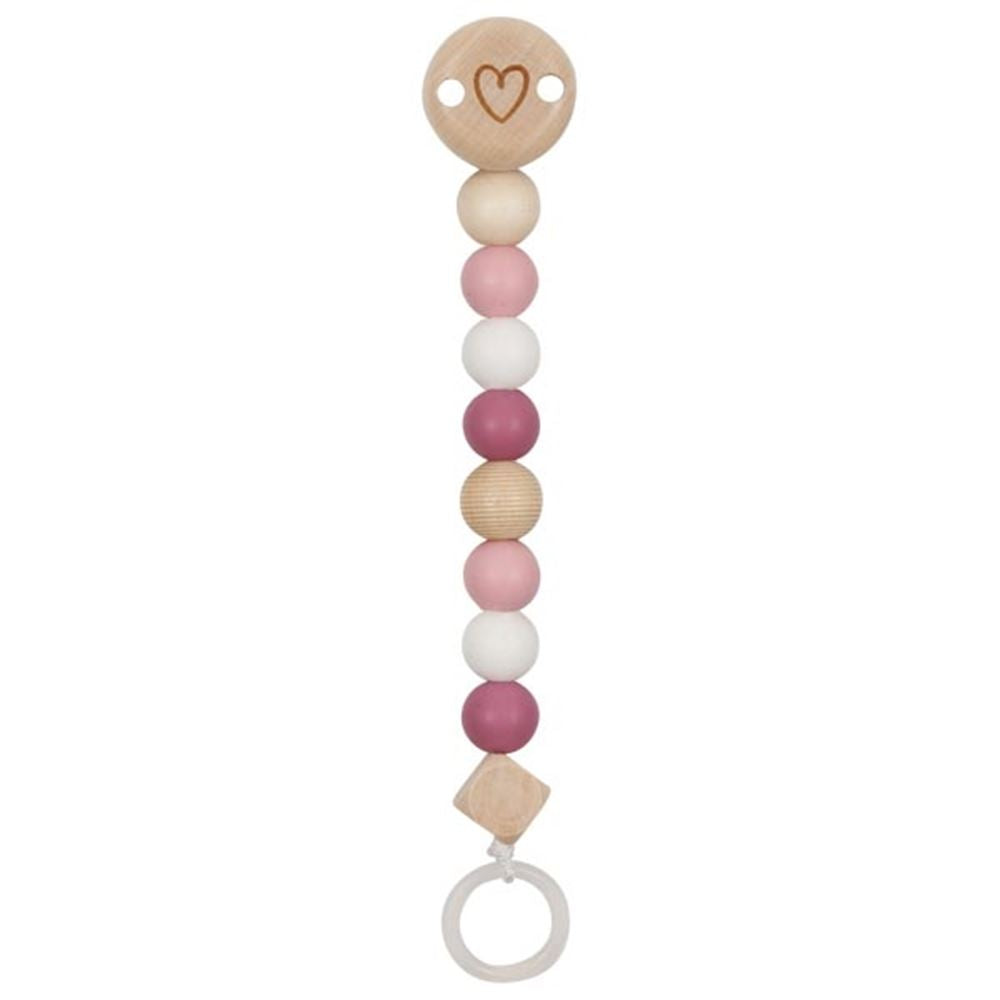 Goki Holz im Schnullerkette Herz rosa