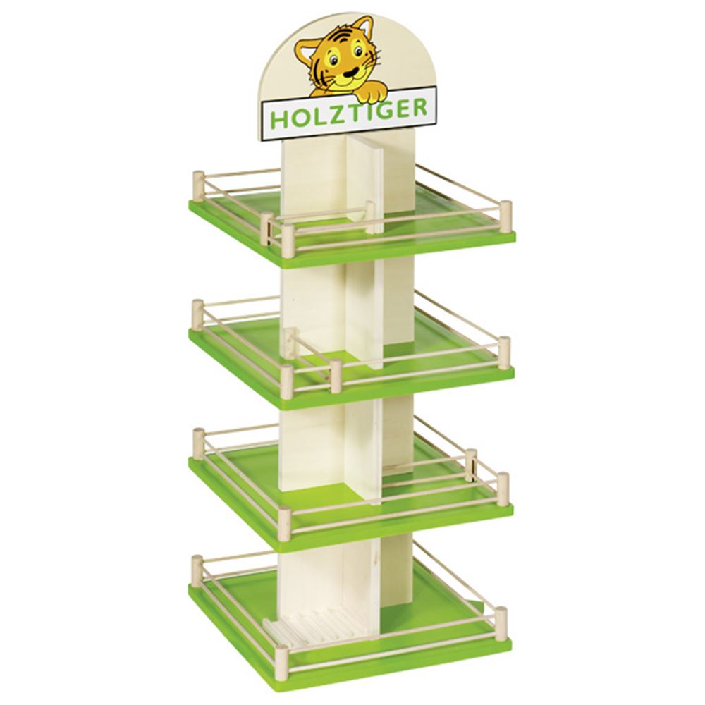 Drehbares Holztiger-Display. (leer)