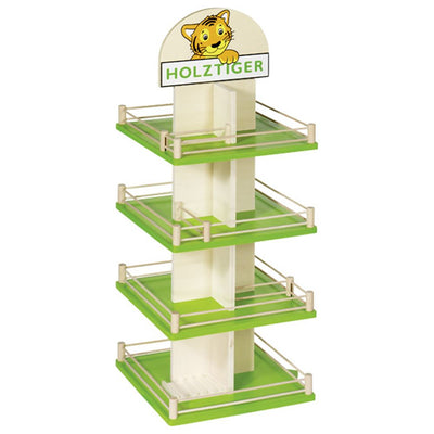 Drehbares Holztiger-Display. (leer)